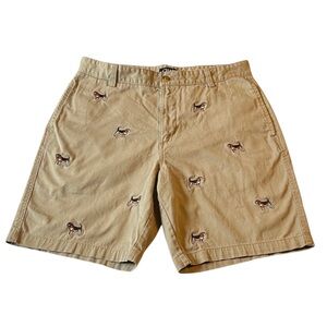 CHAPS by Ralph Lauren Khaki Shorts Beagles Dog Print size 34 EUC Classic Y2K